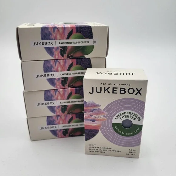 Lot of 5 Jukebox Lavender Fields Forever Natural Body Bar Soap 4.5oz No Scrub - Picture 1 of 5